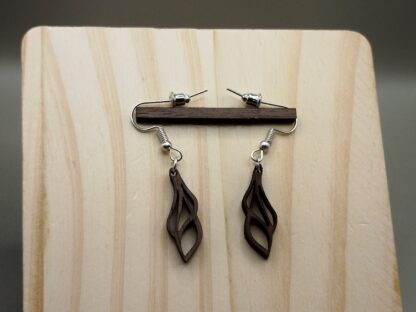 Boucles d'oreilles en bois : Plume