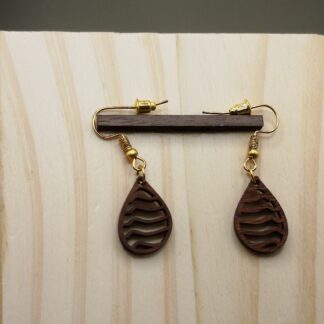 Boucles d'oreilles en bois : Vague