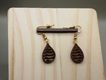 Boucles d'oreilles en bois : Vague