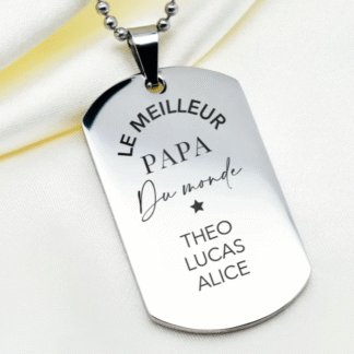 Pendentif militaire en acier inoxydable