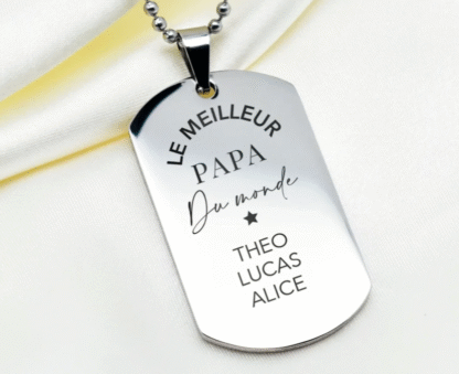 Pendentif militaire en acier inoxydable